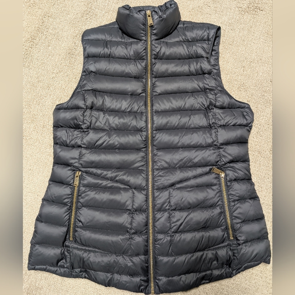 Pendleton Puffer Vest Womens Medium Quilted Duck Down Filled Navy Blue Classic